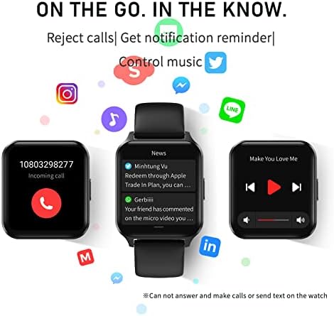 Deeprio Smart Watch for Android Phones e iOS compatíveis com iPhone Samsung Men Women HD Tela Oxigênio Monitor de freqüência cardíaca