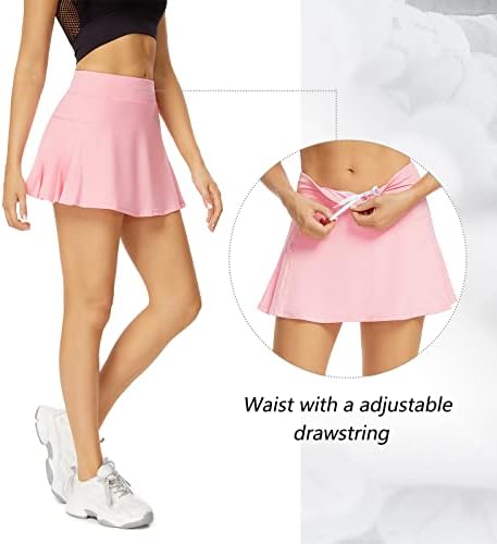 Salia de tênis Athletic Mini Skirt Performance Performance Golf Tennis Skorts Saias para mulheres com bolsos