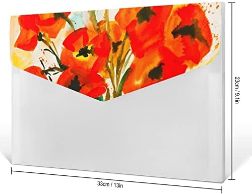 Pasta de arquivo de plástico floral de plástico floral com aquarela com 6 bolsos Documento de acordeão organizador
