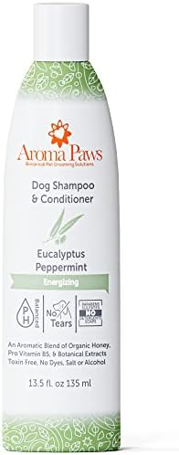Aroma shampoo e condicionador de cães - shampoo aromático sem lágrimas para limpeza, limpeza e condicionamento - shampoo hidratante para cães e filhotes - eucalipto Peppermint 13,5 oz