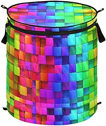 Alaza 50 l Cestos pop-up dobráveis, arco-íris de caixas coloridas cestas de roupa para quarto, dormitório da faculdade ou viagem