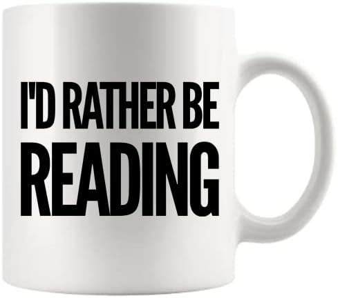 PanVola, prefiro ler Lover de livros Funny Reader Reader Quote Bibliotecário Bibliotecário Sarcastic Ceramic Coffee Caneca 11oz White Novelty Drinkware