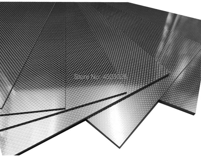 400 mm x 400mm 1pcs Fibra de fibra de carbono Espessura da placa usinada Folha de painel de placa de fibra de carbono com superfície de 3k com tecido brilhante - peças e accs - - - -