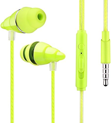 I2 Earbudos de concha com microfone para iOS, smartphones Android, laptops, iPad | Estéreo de baixo pesado | verde