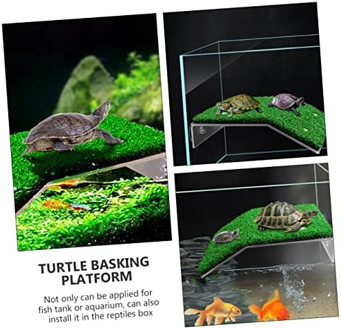 Yardwe 2pcs Tartaruga Terrário Terrarium Decoração Tartaruga Acessórios para aquário Tartaruga Acessórios de tanque de tartaruga de répteis Acessórios para tanques de tartaruga Diy Plataforma Basking Plataforma de tartaruga PP Turtle Island Green