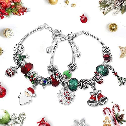 Conjunto de braceletes de diy walbest, 1 conjunto de pulseiras de Natal Conjunto de esmalte festivo brilhante
