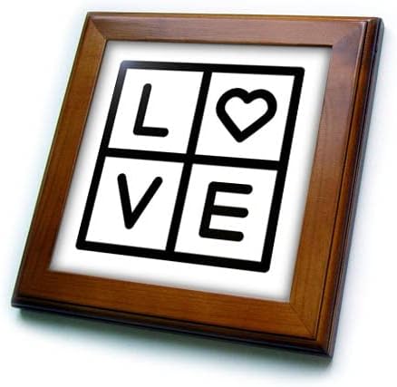 3drose Rosette - Citações dos namorados - Square Love - Tiles emoldurados
