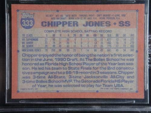 Chipper Jones BGS 9.5 Gem Mint 1991 Topps Desert Shield Rookie Card 333 Beckett - Baseball Slabbed Rookie Cards
