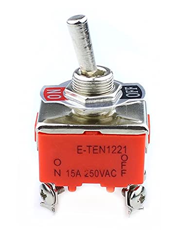 TIOYW 1 PCS Resina Metal AC 250V 15A AMPS ON/OFF 2 Posição DPST TOGLE SWITCH LW SZUS E-TEN1221 ORANGE