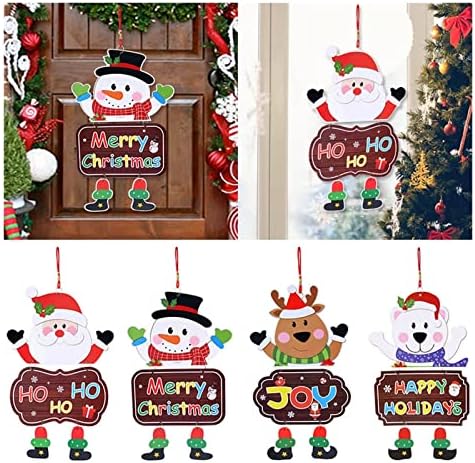 Decorações de Natal Pifude Feliz Christmas Door pendurado pingente de ornamento Santa Claus boneco de neve festivo Ano Novo Decoração