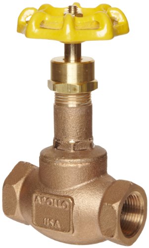 Apollo 121T Series Bronze Globe Valve, classe 125, capô embeleado, sede de bronze, fêmea de 1-1/2 NPT