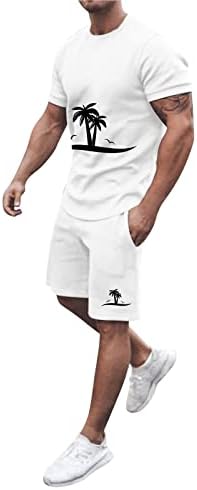 Mens sets curtos roupas de 2 peças praia, camisa de manga curta e mouse atlético de shorts de praia casual para homens