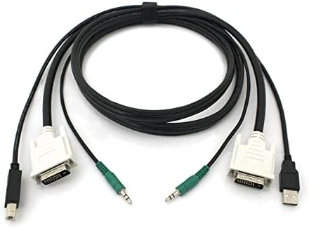 Cabo de vídeo/USB/áudio - USB, estéreo mini jack, dvi -d para estéreo mini jack, USB tipo B, dvi -d - 6 pés