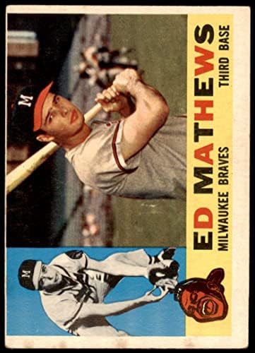 1960 Topps # 420 Eddie Mathews Milwaukee Braves Dean's Cards 2 - Good Braves