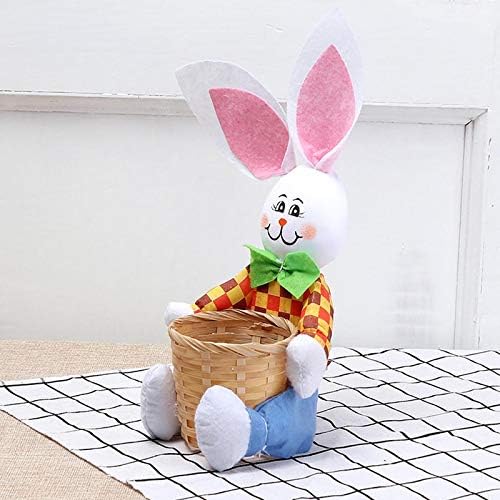 Uqiangy fofo coelho de cesta de páscoa ovos de doces presentes armazenamento de coelho de decoração de decoração de decoração