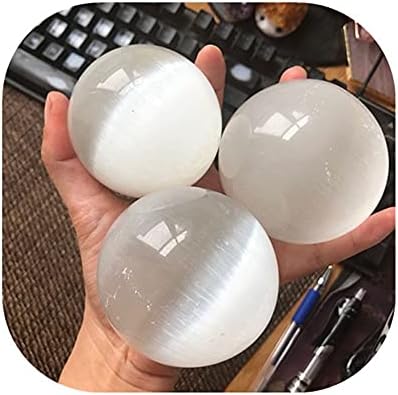 Feng Shui Artesanato Polido Esferas Polidas Bola de Cristal de Selenita Branca Naturais Para Decoração para Acessórios