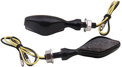 Motortogo Black Short Mini LED Turn Signal Lights Indicadores Blinkers compatíveis para Kawasaki ZRX1200R