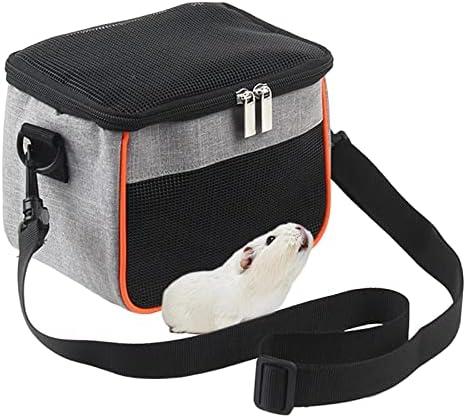 Brewix Hamster Carrier Outdoor Tote Ajusta Ajuste Straia de ombro Bolsa de viagem para viajar para viajar, bolsa cinza