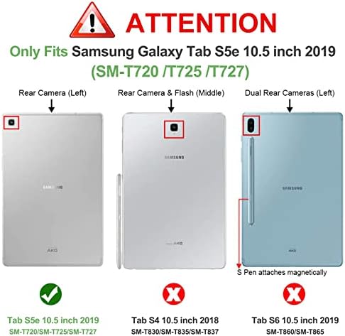 Caixa Braecn Galaxy Tab S5e, caixa de proteção à prova de choque pesada com tira de kickstand/mão rotativa e alça de ombro para Samsung Galaxy Tab S5E 10,5 polegadas 2019 Tablet Sm-T720/Sm-T725