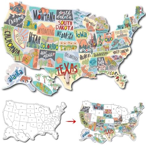 RV State Sticker Travel Mapa dos Estados Unidos | 50 estados adesivos de nós | Adesivo de pára -choques de decalque de vinil para RVs | Acessórios para Camper Acessórios RV | EUA Estados adesivos para motociclistas ou acessórios de reboque de viagem mapa de RV dos estados visitados