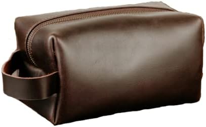 Bolsa de higiene pessoal de couro genuíno de Vellaire, kit de dopp de couro para homens de viagem de higiene saco de