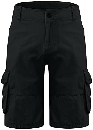 Shorts de carga masculinos do RTRDE ao ar livre de calças casuais soltas de vários bolsos sólidos para homens