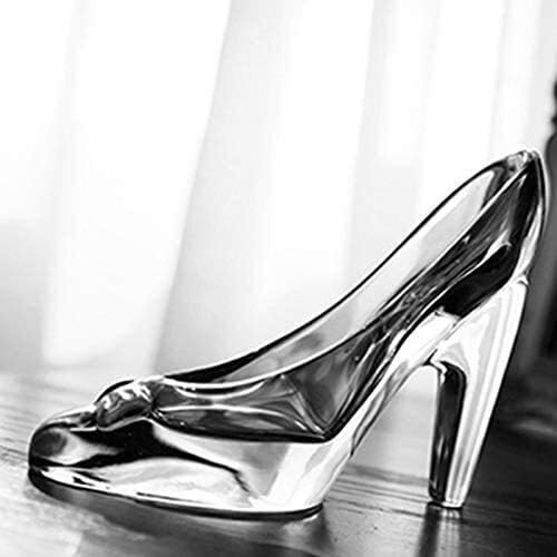 Decoração de ornamentos Sapatos de cristal Presente de aniversário de vidro Decoração de casa Cinderela- sapatos de salto alto- sapatos de casamento figuras miniaturas ornamentos estátua em casa Ornamento decorativo