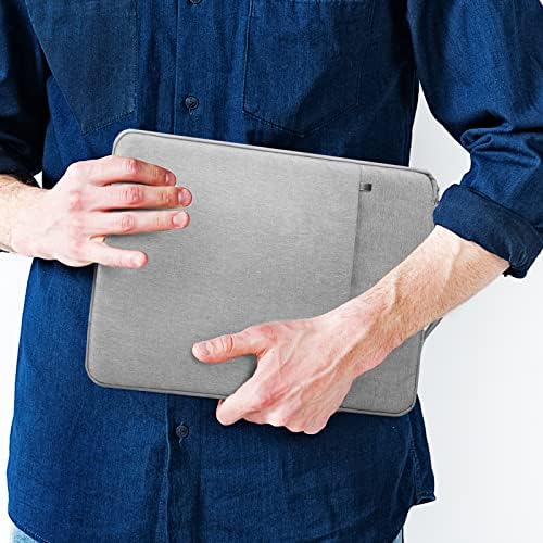 Micayoung 11 polegadas Laptop Capa Saco de transporte à prova d'água esbelta com alça retrátil do bolso dianteiro para MacBook Air Chromebook de 11,6 polegadas, cinza