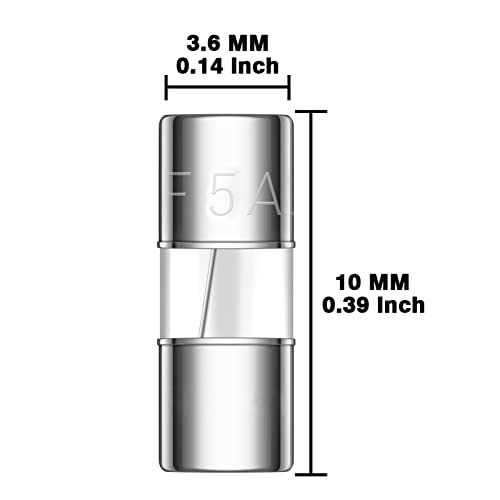 Vexunga Christmas Light Fuses 5A 125V TS-66 5 amp 125 volts Mini Glass Fuse Substituição para Luzes de Natal C9 C9 ao ar livre