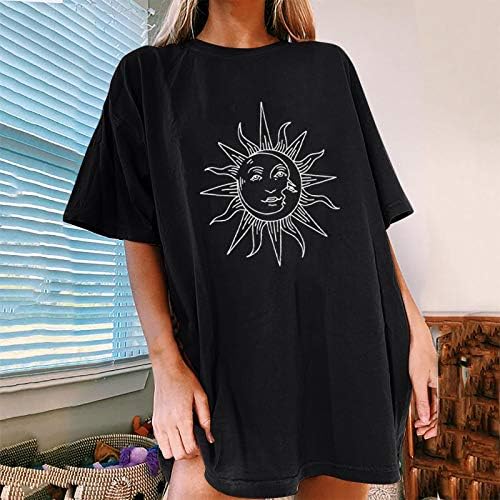 Yubnlvae gráfico da moda casual respirável para mulheres moletons de manga longa Plus Size Size Summer Summer Crew Neck