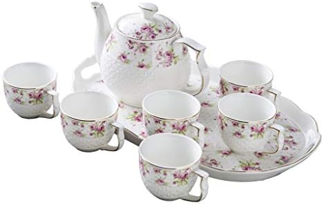 Depila Cerâmica Cerâmica Conjunto de chá de flores Conjunto de chá da tarde britânica Conjunto de chá preto de cerâmica Aquecível