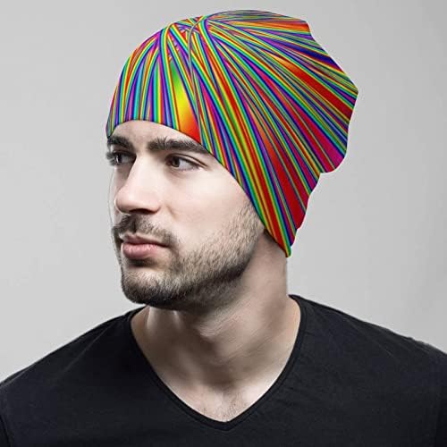 Baikutouan Neon Rainbow Print Feanie Hats for Men Mulheres com Projetos Capinho Capinho