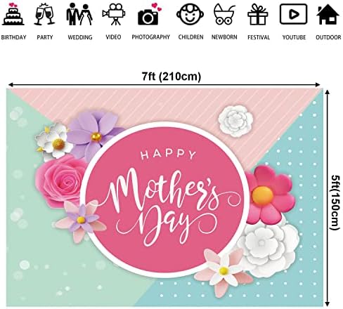 Pano de fundo do dia das mães de 7x5 pés de vinil feliz dia das mães, fotografia de fundo decorações de festa banner do dia