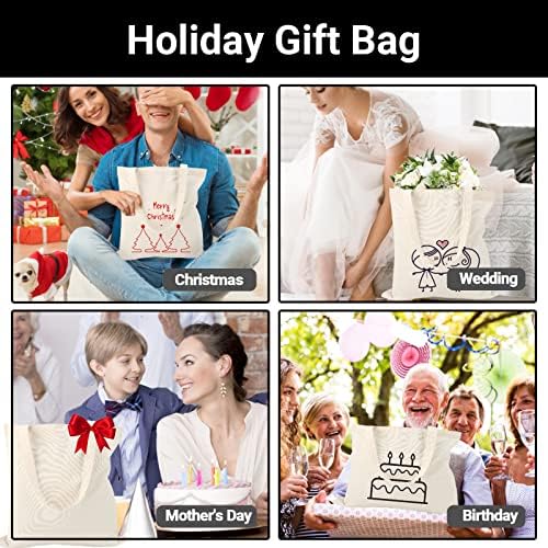 Cosics Blank Canvas Bag, sacolas de compras reutilizáveis ​​para pintura, bordado, escola, trabalho, viagens, compras