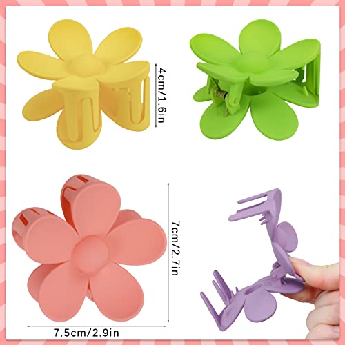 Clipes de cabelo de flor, encontro 10 PCs Clipes de garra de cabelo grandes clipes de flores fofos com 10 clipes de cabelo para acessórios de cabelo, clipes de garra de flores não deslizam forte para mulheres cabelos grossos