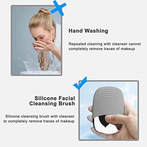 Brush de limpeza facial sônica e massageador de rosto, Kwulynn C Rechargeble Screking de silicone à prova d'água, limpador