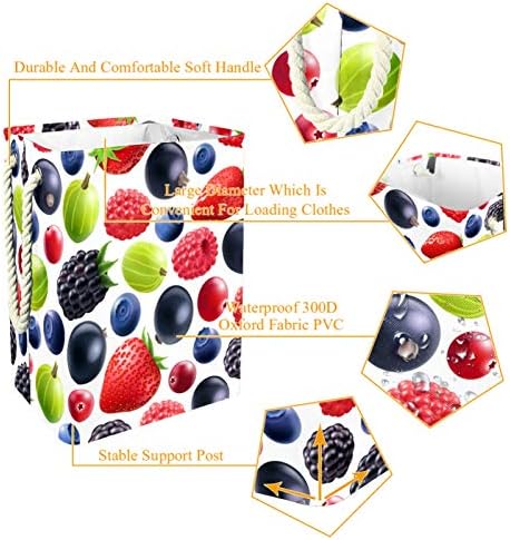 Deyya Fruit Strawberry Blueberry Laundry Bestkets dificultam altura de altura dobrável para crianças adultas meninos