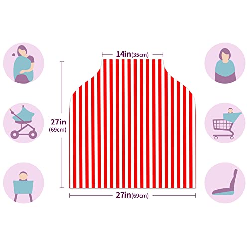 Capas de assento de carro para bebês listras verticais vermelhas simples tampas de enfermagem capa de carrinho de cachecol
