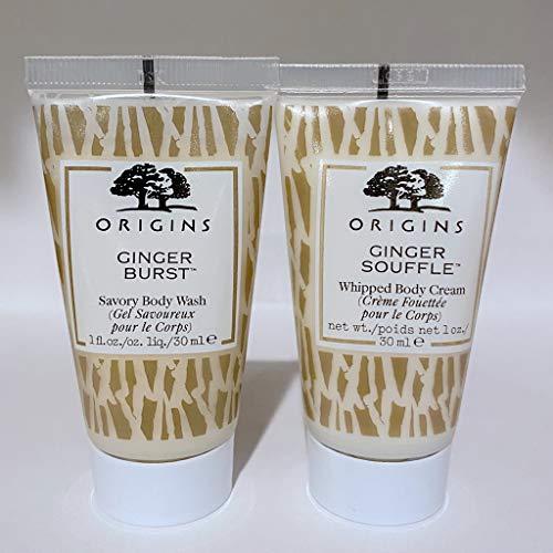 Conjuntos de cuidados corporais de origens/kits Ginger Burst Wash & Ginger Souffle Creme corporal