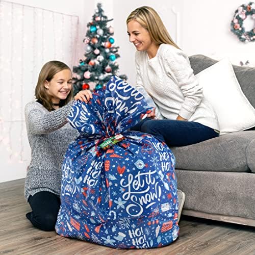 Grandes sacolas de presente de Natal - Conjunto de 4 Natal apresenta 36 ”x44” Jumbo Extra Grande Sacos de Presente de Natal embrulhado - sacos de presente gigantes para presentes enormes - grande conjunto de saco de presentes