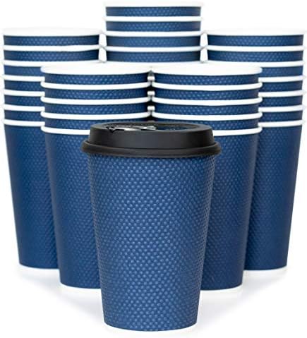 Glowcoast Coffee de café descartável com tampas - xícara de café de 12 oz Togo com tampa. Para viajar, Viajar Copos Hot Isols