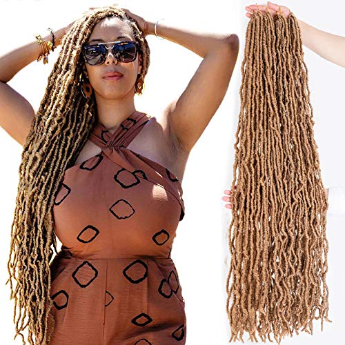 Locs macios de 36 polegadas CAIL CAIL FAUX LOCS CROCHET BRANDS HAIR 95G Goddess Locs Hair sintético estende Locs macios Braiding Hair for Women, 27#)