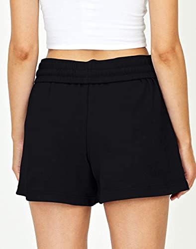 Automot shorts femininos de verão casual lenço elástico confortável de cintura alta com bolsos