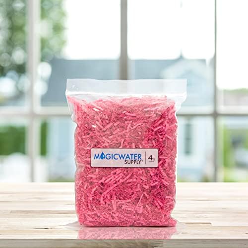Magicwater Supply Crinkle Cut Paper Shred Filler para embalagem de presentes e recheio de cesta - rosa