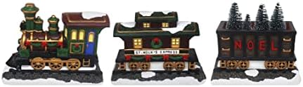 Conjunto de trens de mesa da vila de Natal - Winter Snow Village - Adição perfeita para suas decorações caseiras internas de Natal