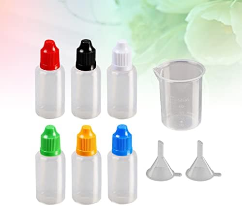 Toyvian 45pcs funil ml gotas de plástico para o olho copo medir garrafas de garrafa vazia com gotas líquidas espremetas