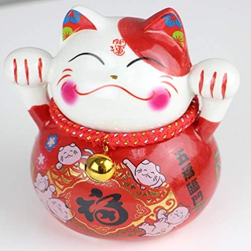 Aboofan cerâmica Maneki Neko Piggy Bank Lucky Cat Coin Bank Bank Pot Money Bank Coin Container Box Box Feng Shui Fture