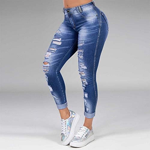 Jeans Slim Fringe Plus Size calça jeans Mulheres Trendy Fity Feminino Jeans Ripped Jeans Casual Moda Moda Jeans Feminina