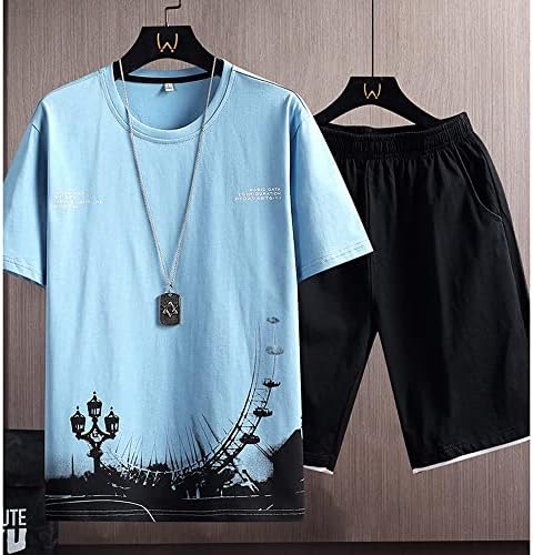 Feer Men's Summer Racksuitshort Portwearink PrintShirts+Shorts2 PC conjuntos de homens ternos esportivos casuais roupas masculinas