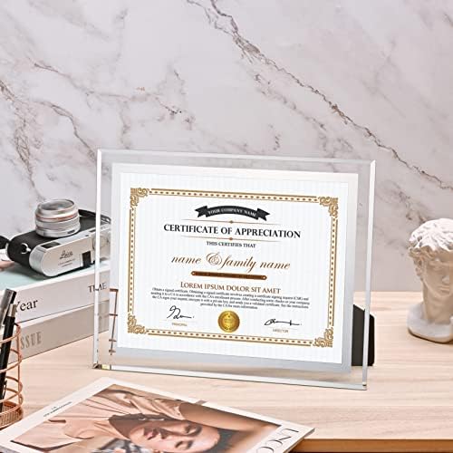 Mont Pleasant 4 Pacote Diploma de vidro prateado quadro de 8,5 x 11 Certificado Document Document Exibe com vidro de alta